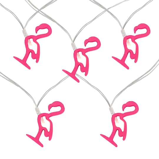 10ct. LED Pink Flamingo Fairy Lights Set